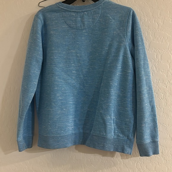 Women’s blue cotton pullover sweatshirt casual solid monochrome warm DIP Medium - Picture 3 of 4